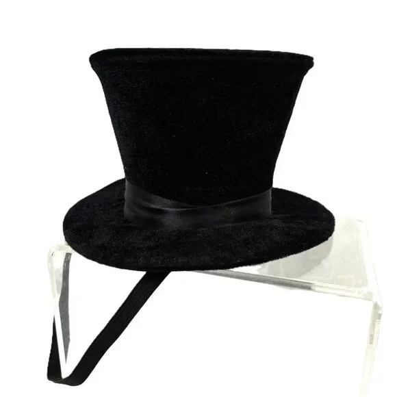 Leg Avenue Burlesque Small Black Velour Top Hat NWT NOS